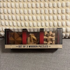 🪸 5 for $25 🪸 set of 3 Wooden Puzzle - Brown and Tan